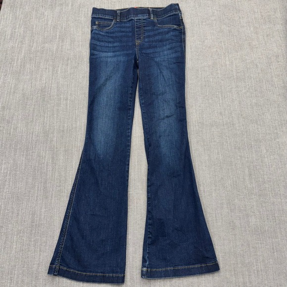 SPANX Denim - Spanx Womens M 8 10 Flare Jeans Dark Wash Pull On Tummy Control 20327Q